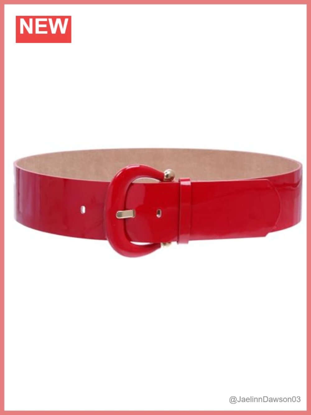Women's Wide High Waist Horseshoe Buckle Patent Leather Belt